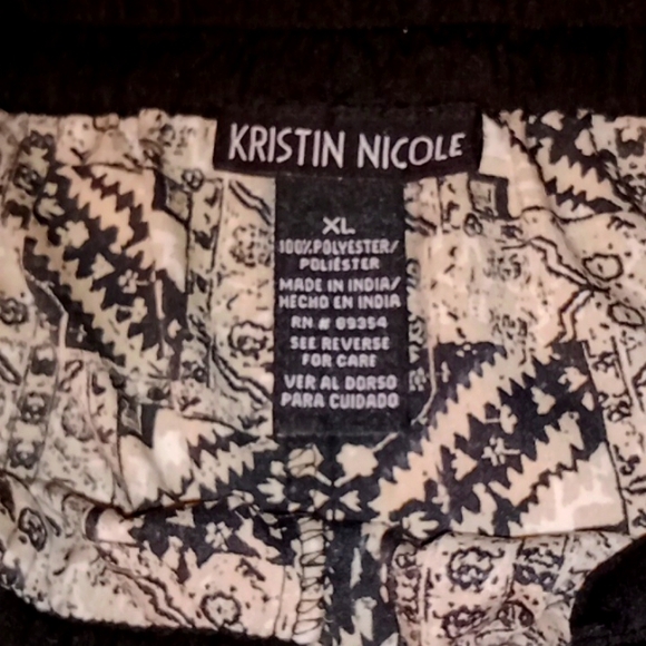 Kristen Nicole XL Tan, Black And White Pants 💯 Polyester Good Condition - Picture 3 of 4